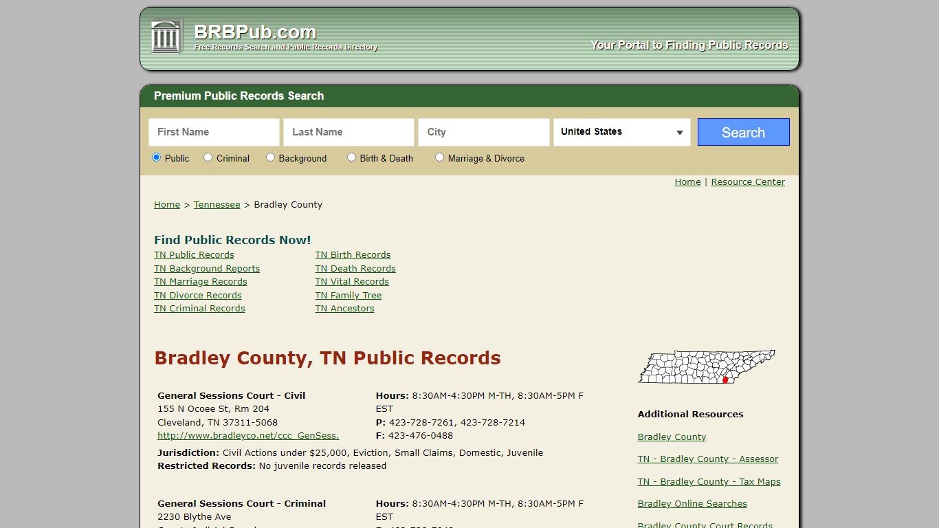 Bradley County Public Records | Search Tennessee ...