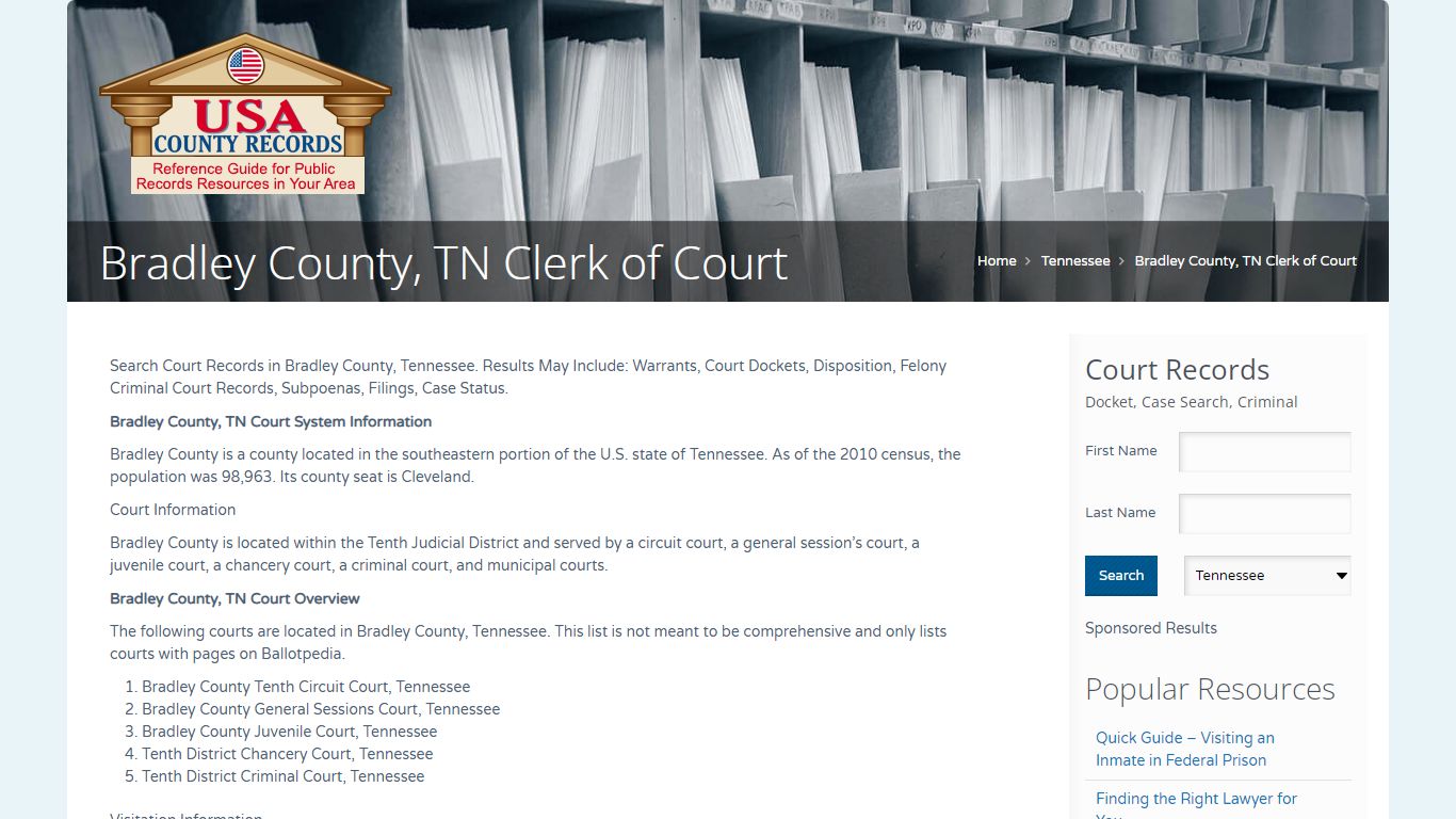 Bradley County, TN Clerk of Court | Name Search