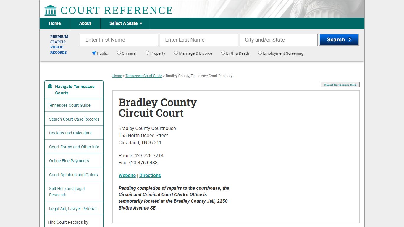 Bradley County Circuit Court - Court Records Directory